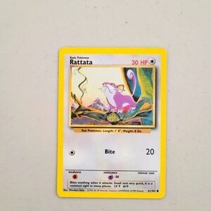 Pokemon Trading Card - Yellow and Purple Rattata